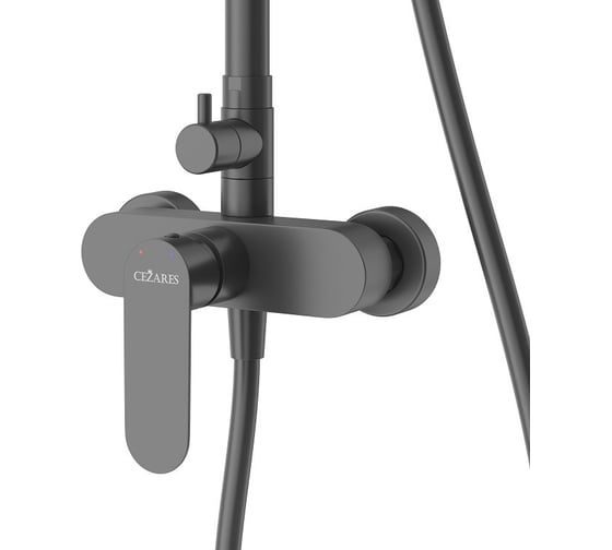 Душевая стойка со смесителем CEZARES, черный матовый STYLUS-CD-NOP