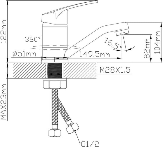 Смеситель для кухни ECONOCE D35, серия 690 черный EC0690BL