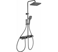 Душевая система с техническим душем и термостатом Wonzon & Woghand Темный графит WW-B4161-BGG