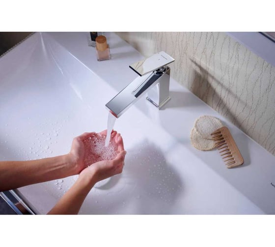 Смеситель для раковины Hansgrohe Tecturis E 110, однорычажный, со сливным гарнитуром, хром 73010000