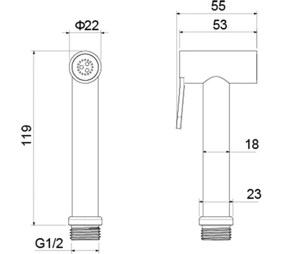 Гигиенический ручной душ Aquatek AQ2057BG, шлиф. золото 00000139847