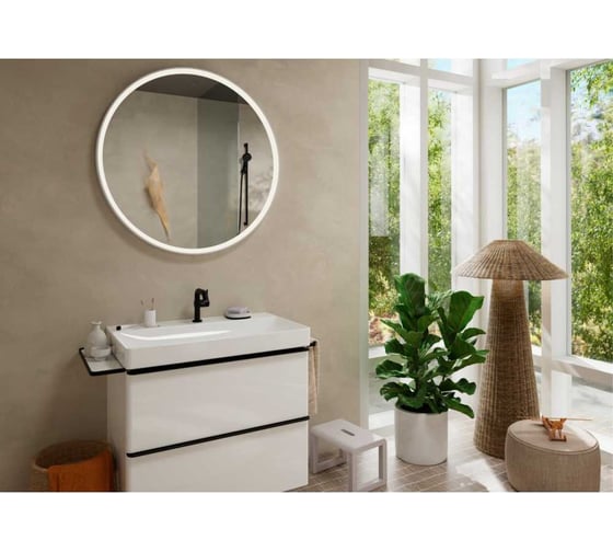 Смеситель для раковины Hansgrohe Tecturis S 110 Fine CoolStart EcoSmart+, однорычажный, со сливным гарнитуром Push-Open, матовый черный 73320670