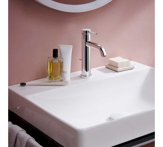 Смеситель для раковины Hansgrohe Tecturis S 110, однорычажный, со сливным гарнитуром, хром 73310000