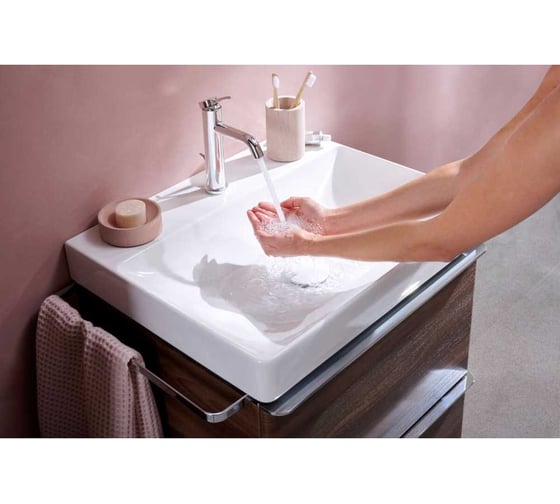 Смеситель для раковины Hansgrohe Tecturis S 110, однорычажный, со сливным гарнитуром, хром 73310000