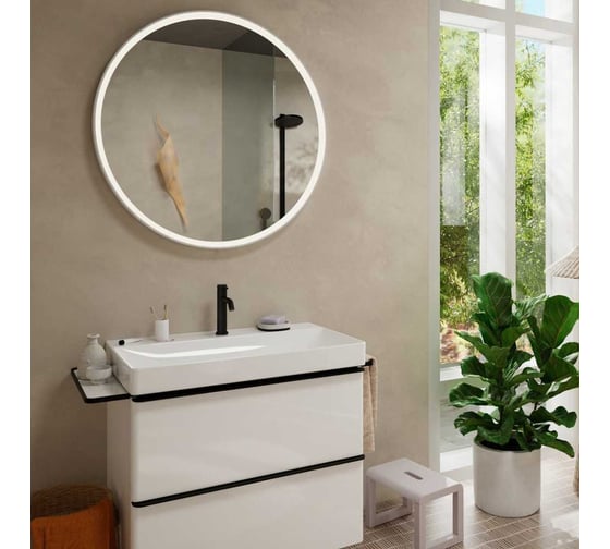 Смеситель для раковины Hansgrohe Tecturis S 110, однорычажный, со сливным гарнитуром, матовый черный 73310670