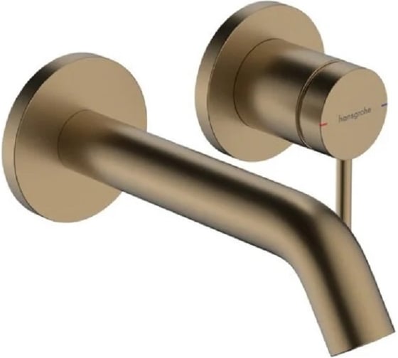 Смеситель для раковины однорычажный Hansgrohe Tecturis S для скрытого монтажа, настенный, с изливом 16.5 см, шлифованная бронза 73350140