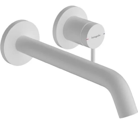 Смеситель для раковины Hansgrohe Tecturis S однорычажный, настенный, с изливом 22.5 см, матовый белый 73351700