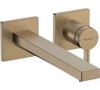 Смеситель для раковины Hansgrohe Tecturis E однорычажный, настенный, с изливом 22.5 см, скрытого монтажа, шлифованная бронза 73051140