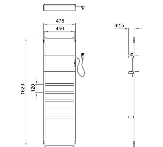 Электрический полотенцесушитель Wonzon & Woghand черный матовый WW-A205-MB