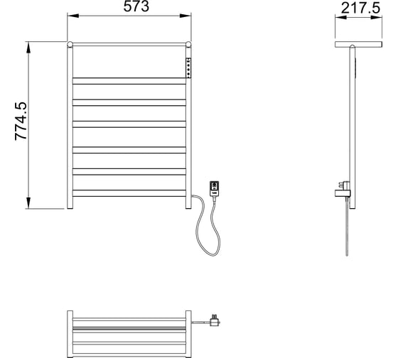 Электрический полотенцесушитель Wonzon & Woghand черный матовый WW-A403-MB