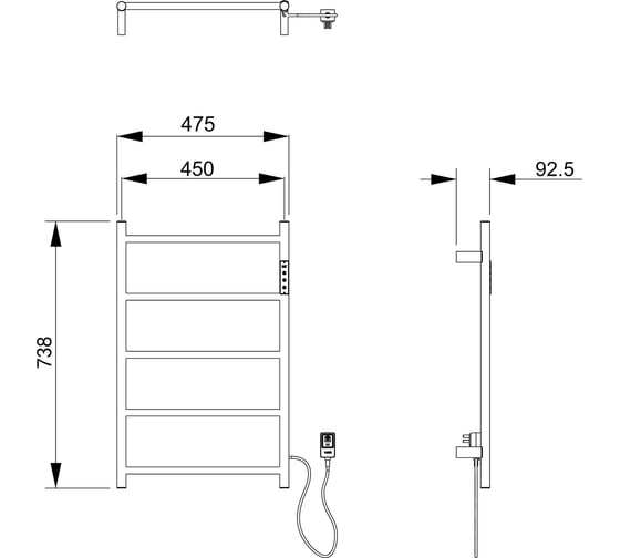 Электрический полотенцесушитель Wonzon & Woghand брашированный никель WW-AL405-BR