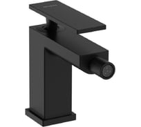 Смеситель для биде Hansgrohe Tecturis E 80, однорычажный, со сливным гарнитуром, матовый черный 73200670