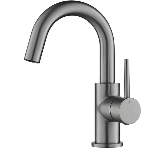 Смеситель для раковины Aquatek AQ1307BGM ЕВРОПА, без донного клапана, шлиф. черный хром 00000139699 1