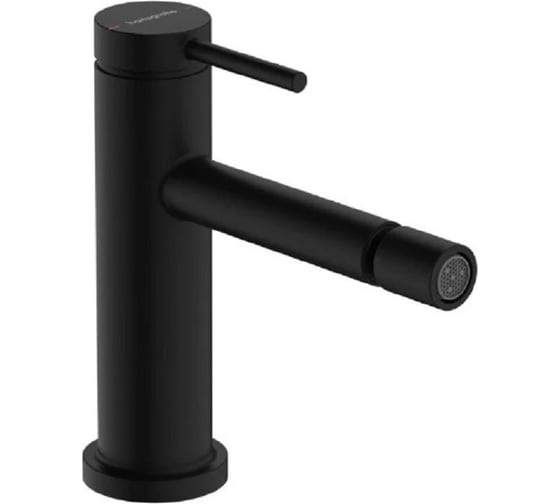 Однорычажный смеситель для биде Hansgrohe Tecturis S со сливным гарнитуром, матовый черный 73201670