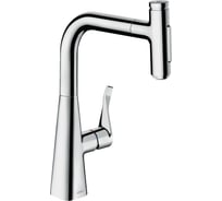 Кухонный смеситель однорычажный Hansgrohe Metris Select M71 240, с вытяжным душем 2jet, sBox, хром 73817000