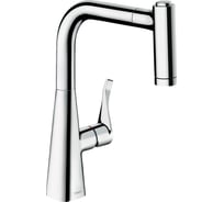 Кухонный смеситель однорычажный Hansgrohe Metris M71 220, с вытяжным душем 2jet, хром 14834000