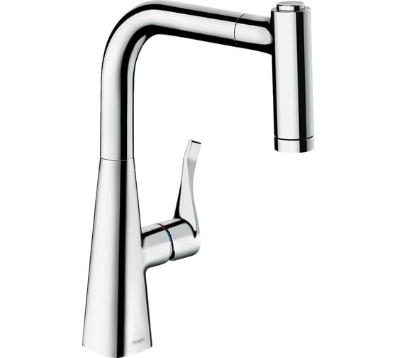 Кухонный смеситель однорычажный Hansgrohe Metris M71 220, с вытяжным душем 2jet, хром 14834000