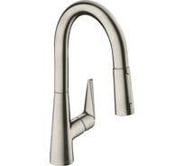 Кухонный смеситель однорычажный Hansgrohe Talis M51 160, с вытяжным душем 2jet, нержавеющая сталь 72815800