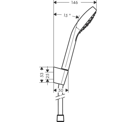 Душевой набор Hansgrohe Croma Select E 1jet с держателем и шлангом 125 см, белый/хром 26424400