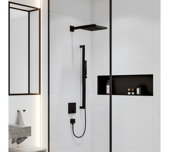 Держатель верхнего душа Hansgrohe Pulsify E 39 см, матовый черный 24337670