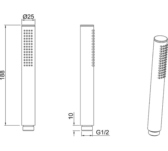 Ручной душ ALLEN BRAU 5.31020-MG PRIORITY латунь, графит браш (323741) 00323741