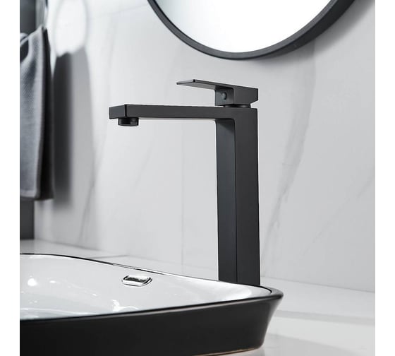 Смеситель для раковины высокий Maretti Umbria Black, черный UMB32RF52