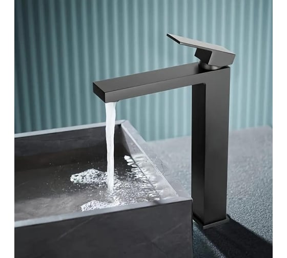 Смеситель для раковины высокий Maretti Umbria Black, черный UMB32RF52