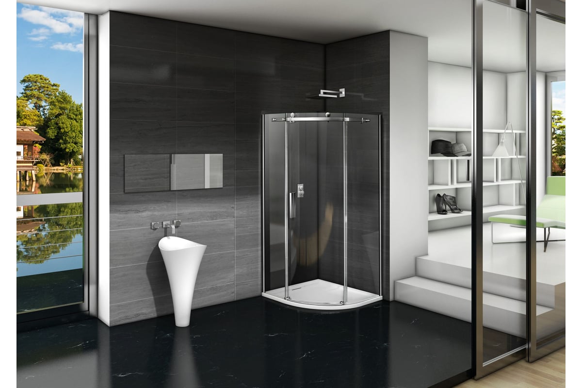 Душевое ограждение Good Door GALAXY R-90-C-CH ГЛ00006 - выгодная цена ...