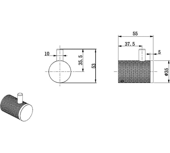 Крючок ALLEN BRAU PRIORITY 4.0 35x55x54 мм, латунь, никель браш 6.31С01-BN 00327932