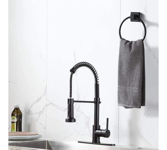 Кольцо для полотенец Maretti Umbria Black, черный UMB53K37