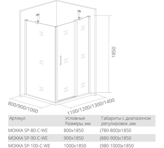 Боковая часть Good Door MOKKA SP-90-C-WE МК00010