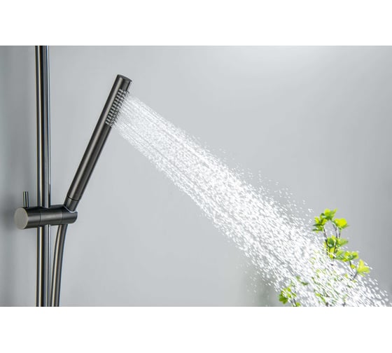 Душевой гарнитур AQUATEK AQ2012BGM ЕВРОПА 1jet 65 см, шлиф. черный хром 00000139730