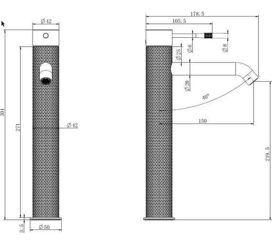 Cмеситель для умывальника высокий ALLEN BRAU 5.31С02-BN PRIORITY 4.0 Kerox, браш.никель 330900 00330900