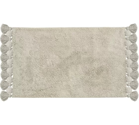Коврик для ванной Tkano Essential ворсовый, с кисточками, светло-серого цвета, 50x80 см TK23-BM0004 1