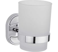 Стакан для зубных щеток с держателем Rainsberg матовое стекло, хром RG1102-1