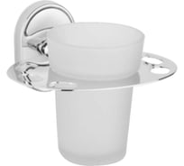 Стакан для зубных щеток с держателем Rainsberg матовое стекло, хром RG1115-1