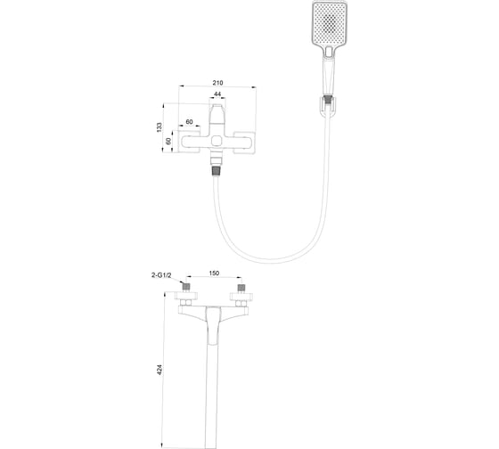 Смеситель для ванны Wonzon & Woghand Хром WW-639906-CR