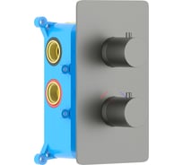 Термостатический смеситель для ванны Aquatek AQ1393BGM ЕВРОПА 3 режима, внешняя и скрытая часть, шлиф. черный хром 00000139716