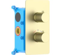 Термостатический смеситель для ванны Aquatek AQ1392BG ЕВРОПА 2 режима, внешняя и скрытая часть, шлиф. золото 00000139822