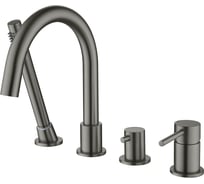 Смеситель на борт ванны Aquatek AQ1348BGM ЕВРОПА на 4 отверстия, шлиф. черный хром 00000139709