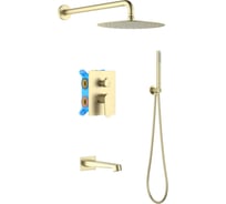 Душевой комплект Aquatek AQ1273BG ОБЕРОН Set 4 в 1, шлиф. золото 00000139801