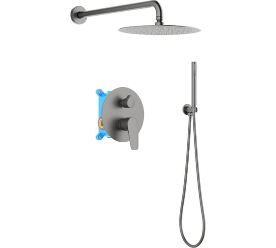 Душевой комплект Aquatek AQ1172BGM БЕТТА Set 3 в 1, шлиф. черный хром 00000139692 1
