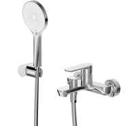 Смеситель для ванны и душа CEZARES однорычажный в комплекте с ручным душем, шлангом и держателем, хром STYLUS-VD-01