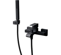 Смеситель для ванны и душа CEZARES однорычажный, в комплекте с ручным душем, шлангом и держателем, исполнение черный матовый PORTA-VM-NOP