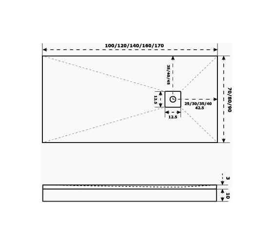 Литьевой поддон Good Door Essentia белый 1600x900, без каркаса и экрана ЛП00088