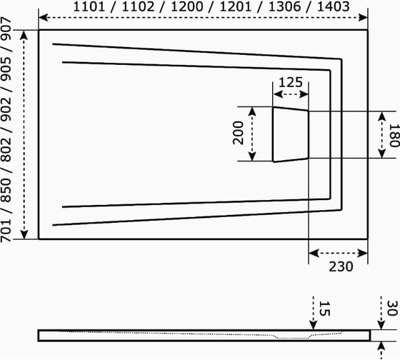 Литьевой поддон Good Door Атриум 1100x800 белый ЛП00001