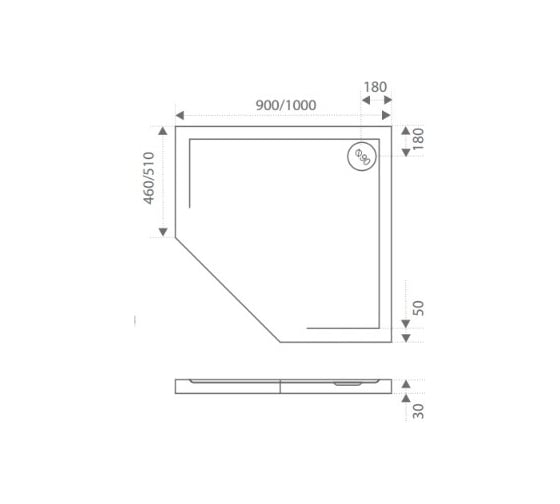 Литьевой поддон Good Door Пента 90 белый ЛП00010
