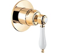 Встраиваемый однорычажный смеситель для душа CEZARES исполнение золото 24 карат, ручки белые APHRODITE-DIM2-03/24-Bi