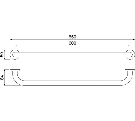 Поручень Aquatek AQ4996BG 650 мм, шлиф. золото 00000139899