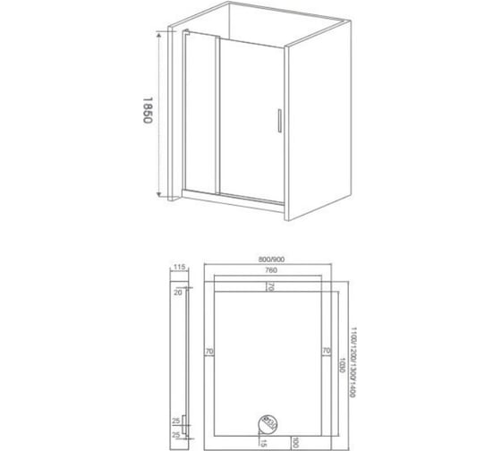 Душевое ограждение Good Door IDEA WTW-140-C-CH ИД00004